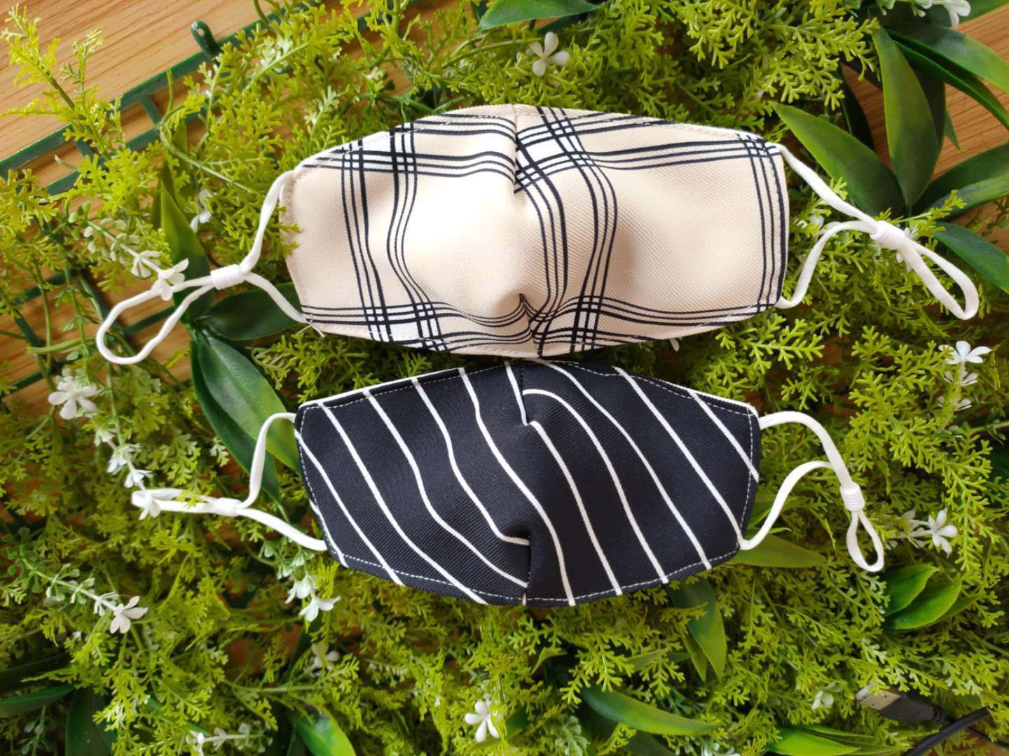 

Breathable checks cotton Striped washable clean dust-proof kids plaid adult mask cloth nouth face cover masks GH648