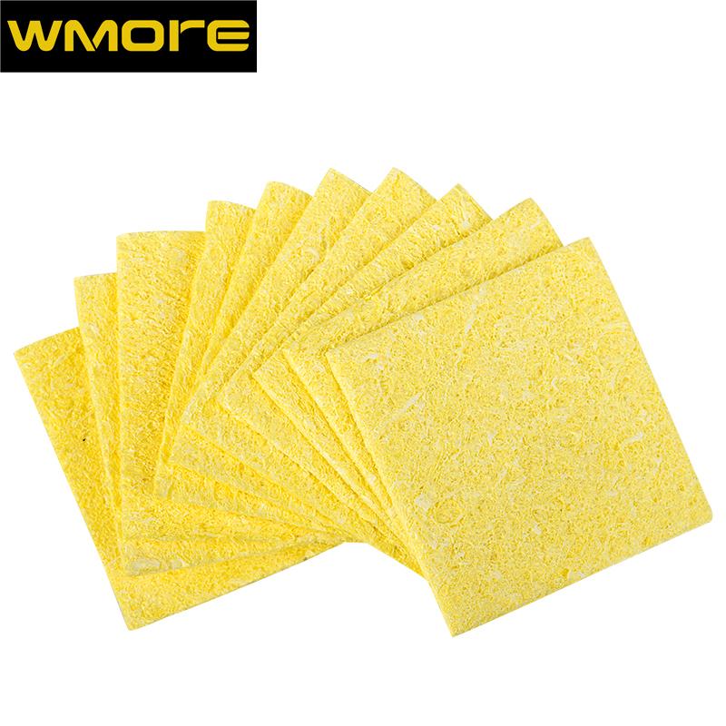 

WMORE 10pcs/set soldering iron cleaner weldin solder tips 53*53mm cleaning yellow SPonge soldering station tip cleaner sponges
