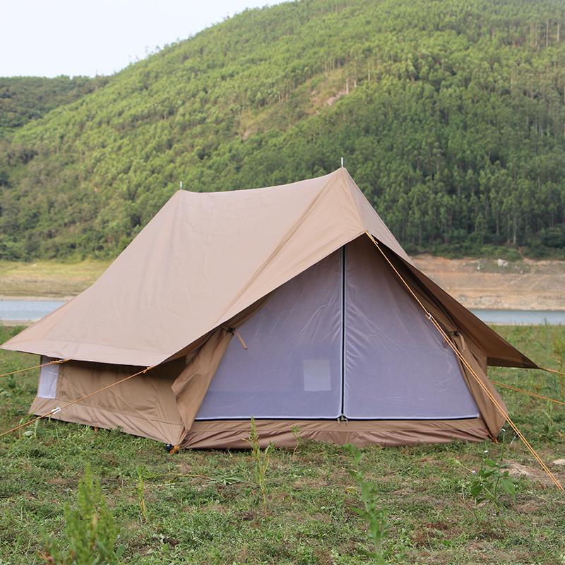 

Camping Tent 2 Person Cotton Eaves Rectangle Tent Big Space Waterproof Hiking Picnic Outdoor Explore 205x155x125CM