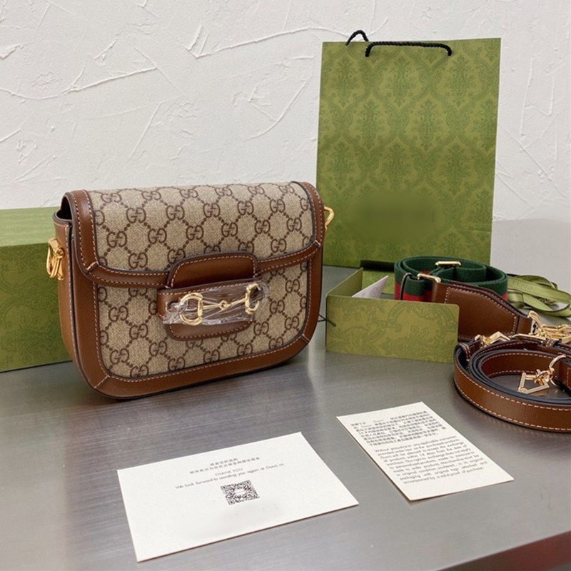 

LVs LOUISS VUTTONS YSLs GGs Wallets 1955 Horsebit Vintage Cowhide Saddle Bags Shoulder Crossbody Designers Luxurys Handbags Purses Women Messenger Bag, Add box