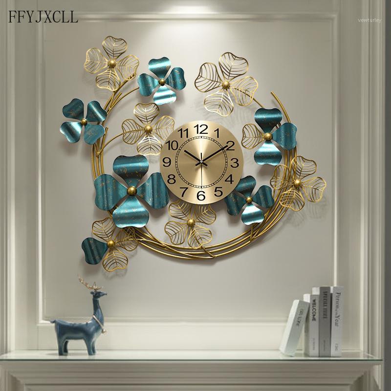 

Clover of Four Leaves Art Pocket Watch Home Living Room Dining Room Creative Fashion Wall Hanging Clock Porch Mute Clock1