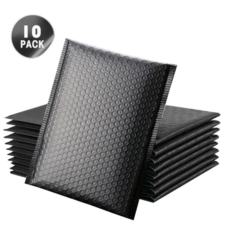 

10Pcs Bubble Mailers Padded Envelopes Lined Poly Mailer Self Seal Black Tear Resistance Envelopes Multipurpose Bubble Mailers