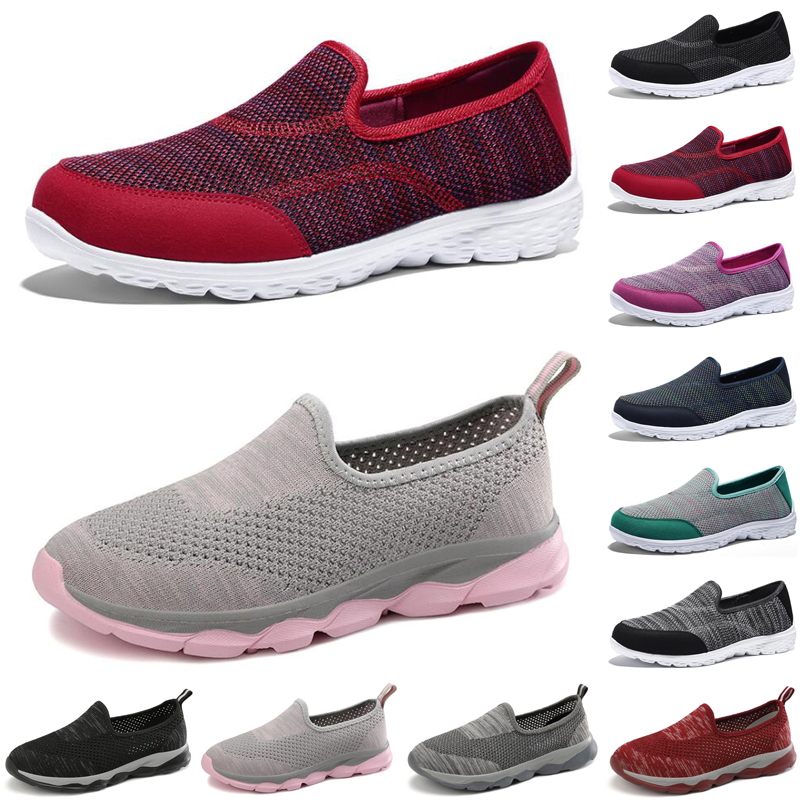 

newest luxury women casual shoes Black red gray loafers flat slip on Breathable mens trainers sneakers size 35-42, #5