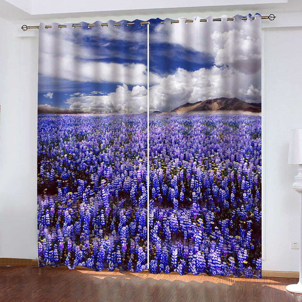 

Customized size Luxury Blackout 3D Window Curtains For Living Room purple flower curtains 3d curtains