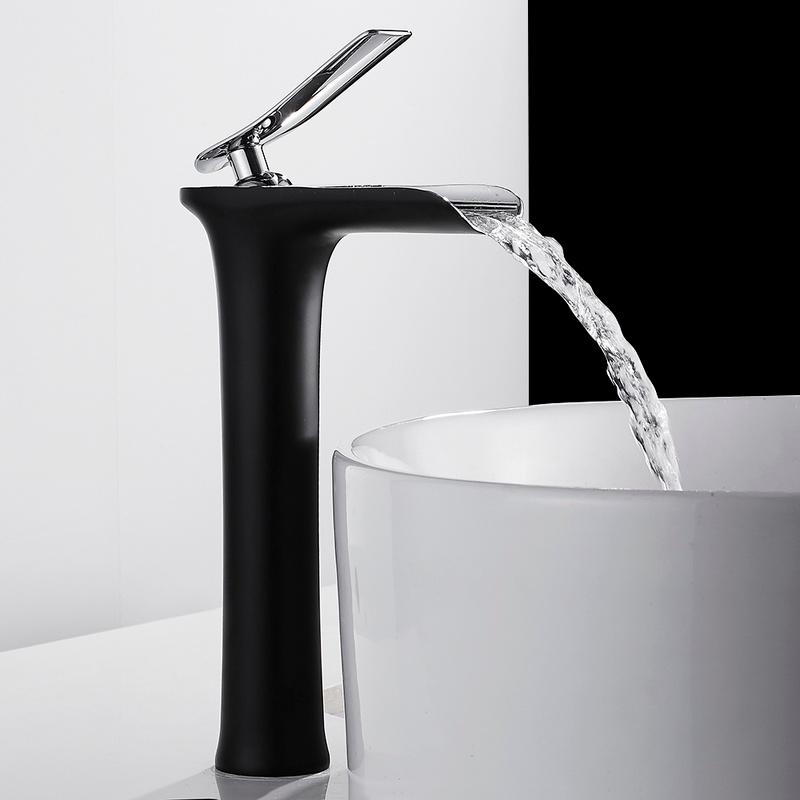 

Waterfall Basin Faucet Bathroom Sink Taps Counter Top Basin Mixer Tap Tall Faucet Deck Mounted Single Hole