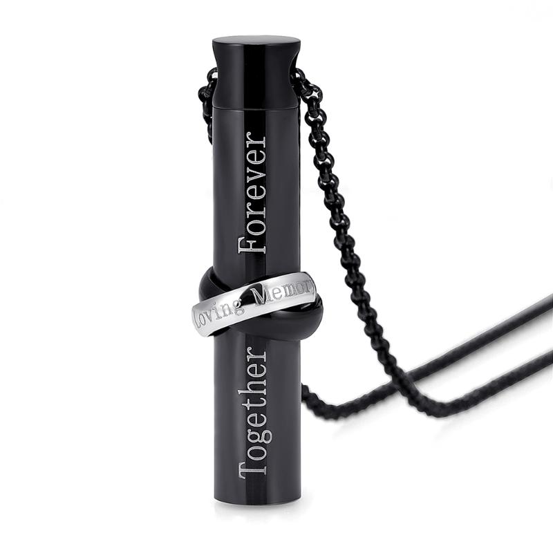 

IJD9944 Stainless Steel Infinity Cylinder Souvenir Waterproof Pendant for Ash Urn Memorial Necklace Cremation Jewelry