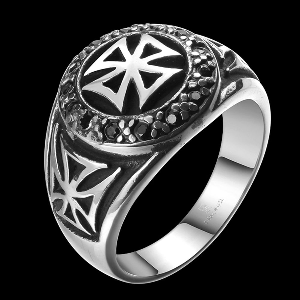 

Ancient Maya retro ring Fashion trend style cross titanium steel men's ring new accessories Engagement Marriage Proposal Anniversary ring