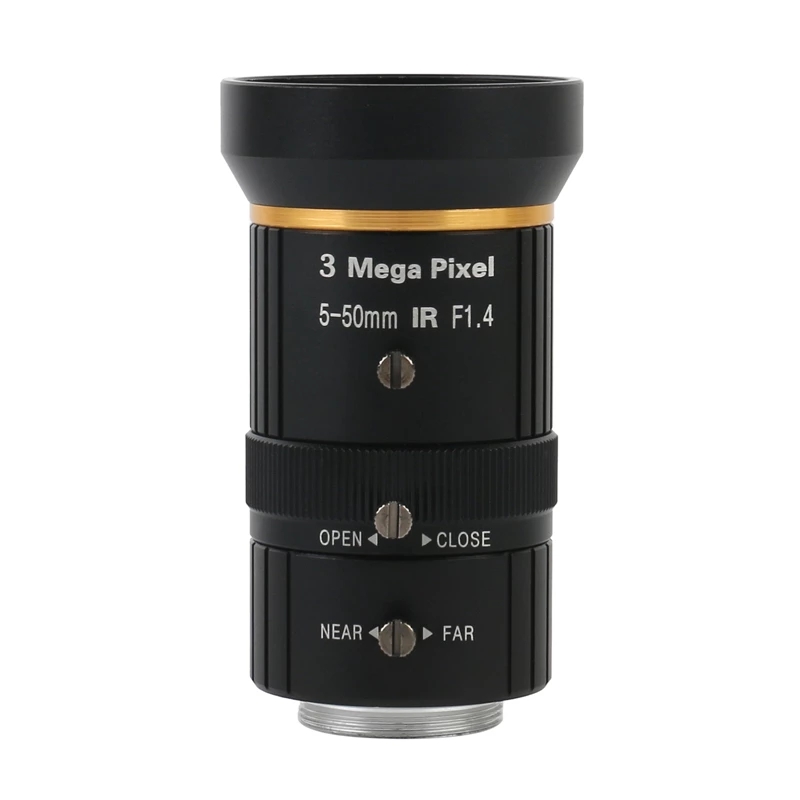 

5-50mm CS C Mount Lens No Distortion Industrial Microscope Lens Big Visual Field 3.0MP Manual IRIS Zoom Focus Lens