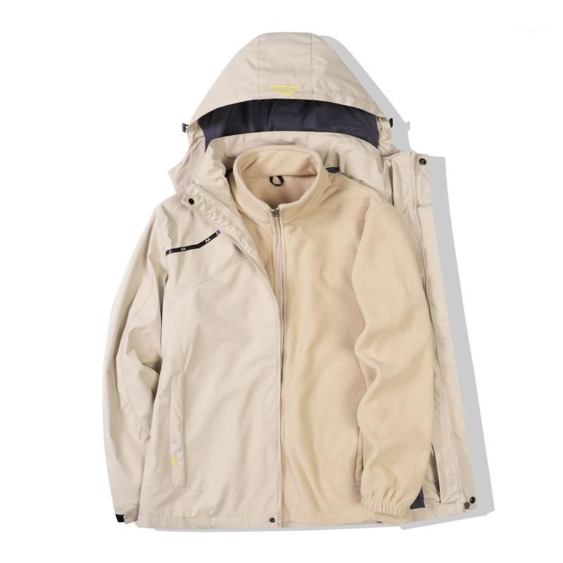 

Men's And Women's Fashion Brand 3-in-1 Detachable Two-piece Suit Plush And Thickened In Winter Waterproof Jacket Women1, Male grey