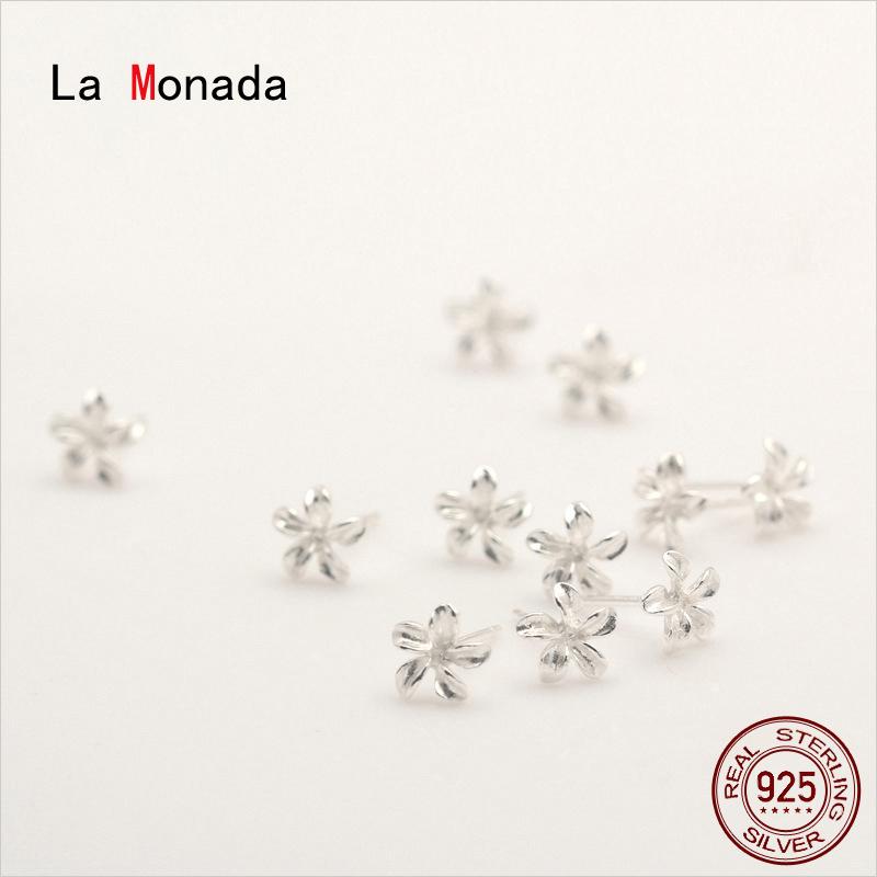 

Stud La Monada Flower Earings Studs 925 Sterling Silver Fine Jewelry Minimalist Beautiful Earrings For Women Korean