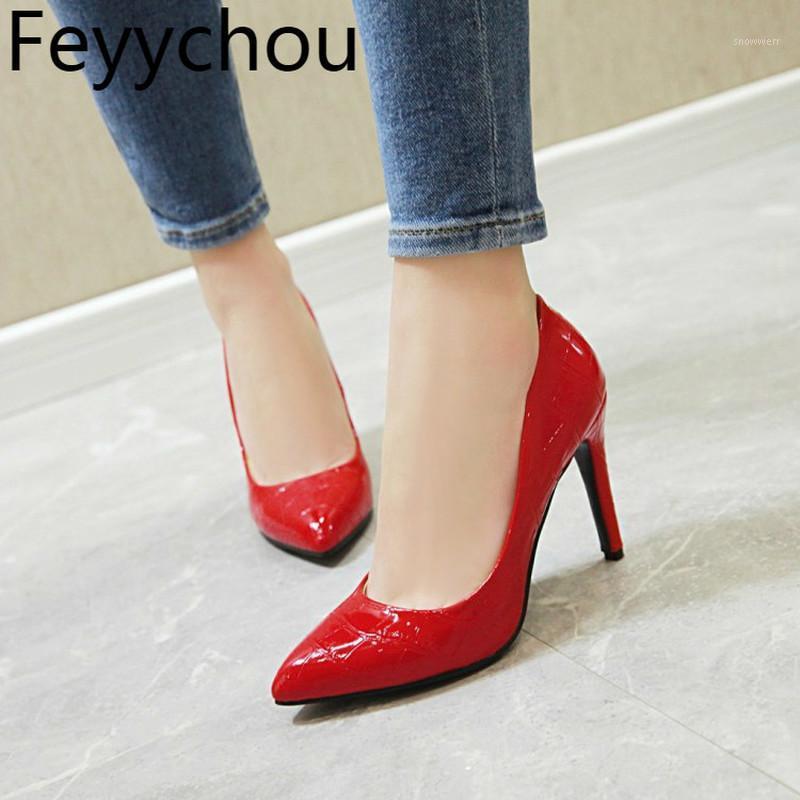 

Women's Pumps Pointed Toe Slip on Super High Heel Thin Heel Patent Leather 2021 New Sexy Fashion Casual Party Black Size 34-431