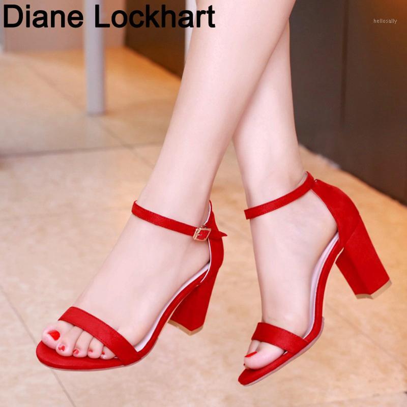 

2020 Ankle Strap Heels Women Sandals Summer Shoes Women Open Toe Chunky High Heels Party Dress Sandals Big Size 41 42 431, Nude