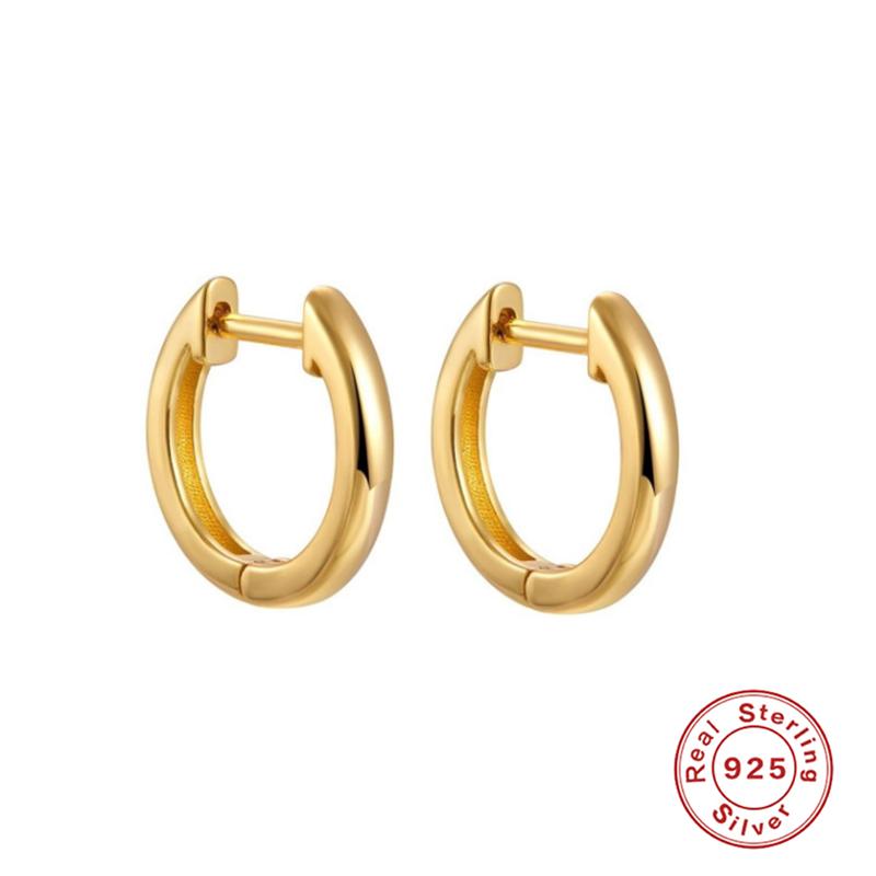 

CANNER 925 Sterling Silver INS Geometric Circle Stud Earrings For Women Smooth Round Piercing Earring Earings Jewelry pendientes