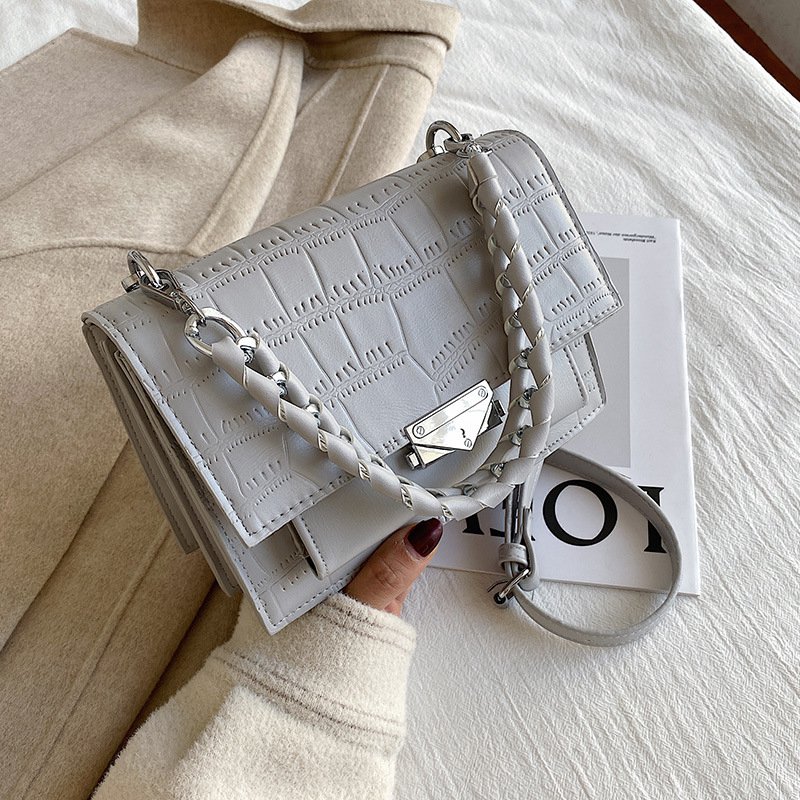

HBP Crossbody Bag Handbags Purses Designer New design Woman bag quality texture fashion shoulder bag chain Stone pattern lady, Light grey
