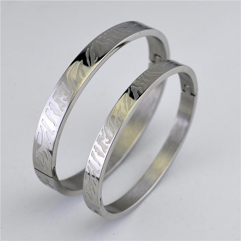 

Vintage 8mm Impressionism Couple Bracelets For Women Retro Jewelry Gift Bohemian Stainless Steel Men Bangles Gothic Accessories