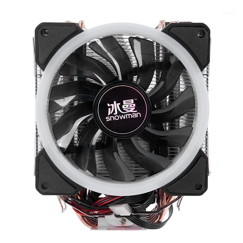 

SNOWMAN 4PIN CPU cooler 6 heatpipe RGB LED Double fans cooling 12cm fan LGA775 1151 115x 1366 support Intel AMD1