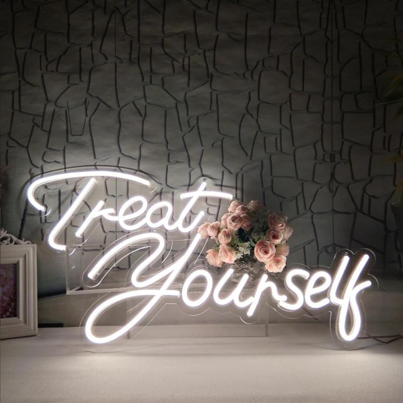 

Party Decoration 2022 Ins Led Light Letter Treat Yourself Arch Table Wall Backdrops Neon-Sign Birthday Lamps Hanging Lamp Chandeliers