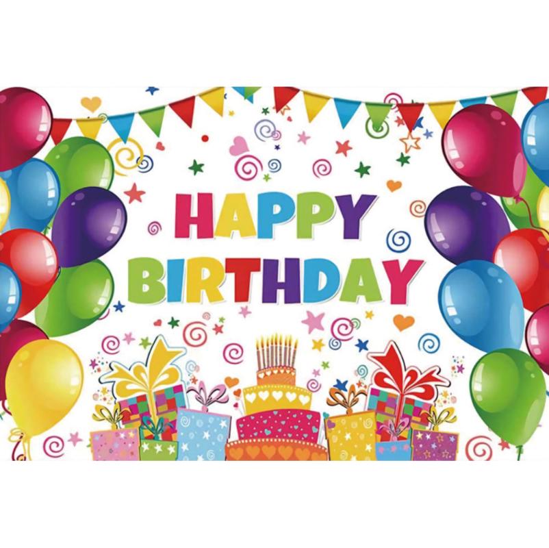 

1st Baby Birthday Party Favors Balloon Poster Cake Banner Colorful Happy Birthday Poster Baby Shower Photo Background