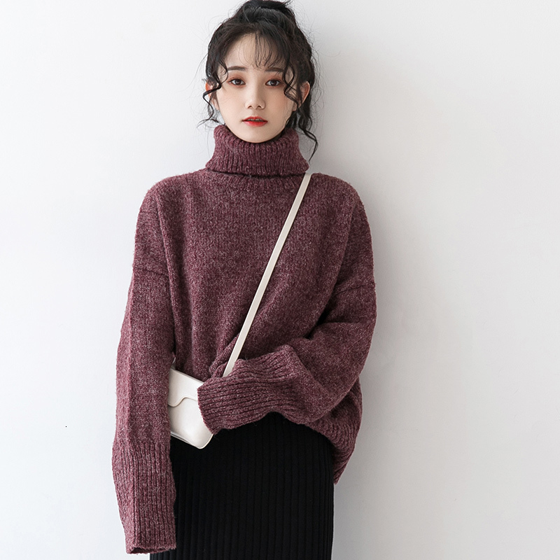 

2021 Winter Lazy New Female Loose Long Student Shirt Sweater JOBG, Brown