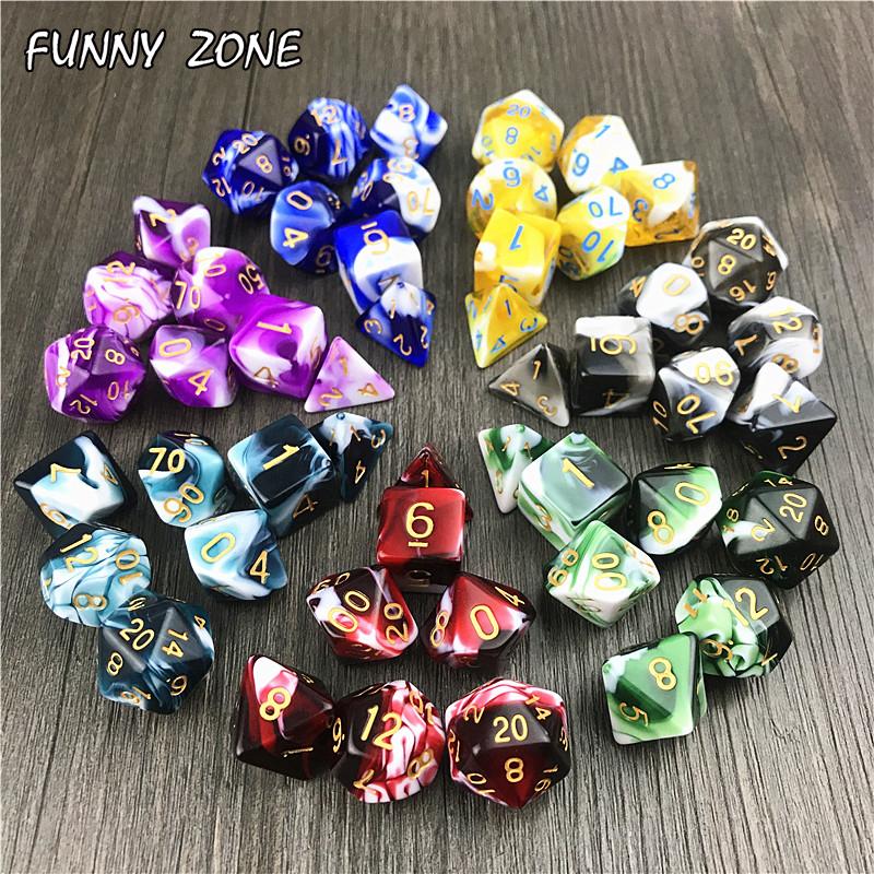 

7pcs/Set for RPG Game dnd dice set Polyhedral Nebula Plastic Hand For Autism/ADHD Anxiety Stress Relief Focus Toys Gift