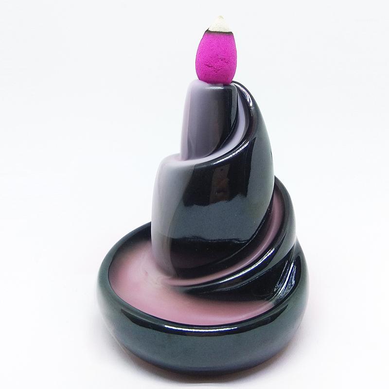 

F Circling Ceramic Incense Burner Sandalwood Backflow Cone Censer Holders Creative Stone Home Decor Furnishing Articles house1