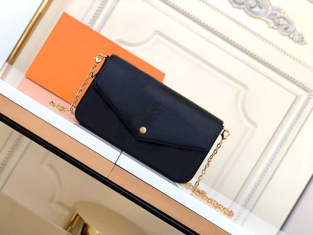 

M69977 high quality made in real leather clutch purse handbag bag woman bag shoulder bag serial number insid, Grey