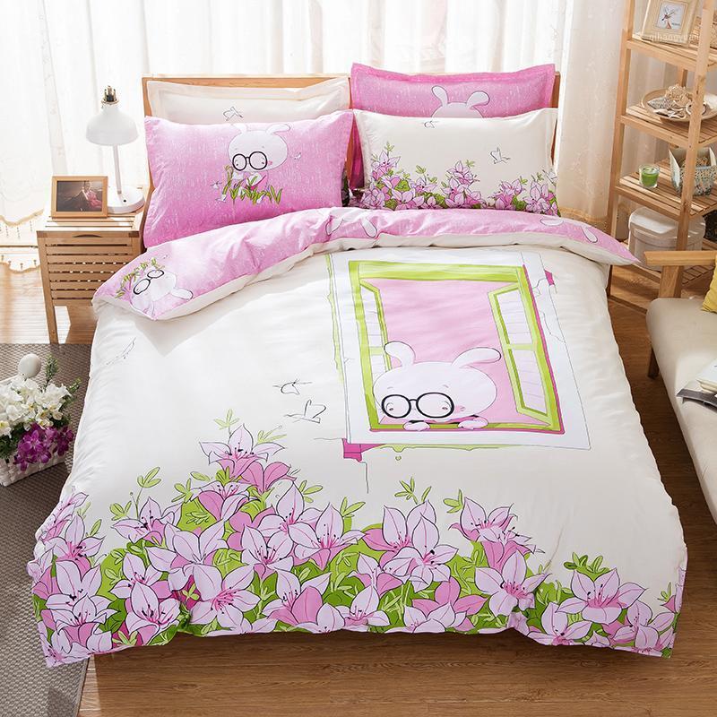 

UNIHOME NEW 100%cotton bedding set / bed linen / bedclothes bed sheet set bedspread/ tutuhuayuan1, As pic