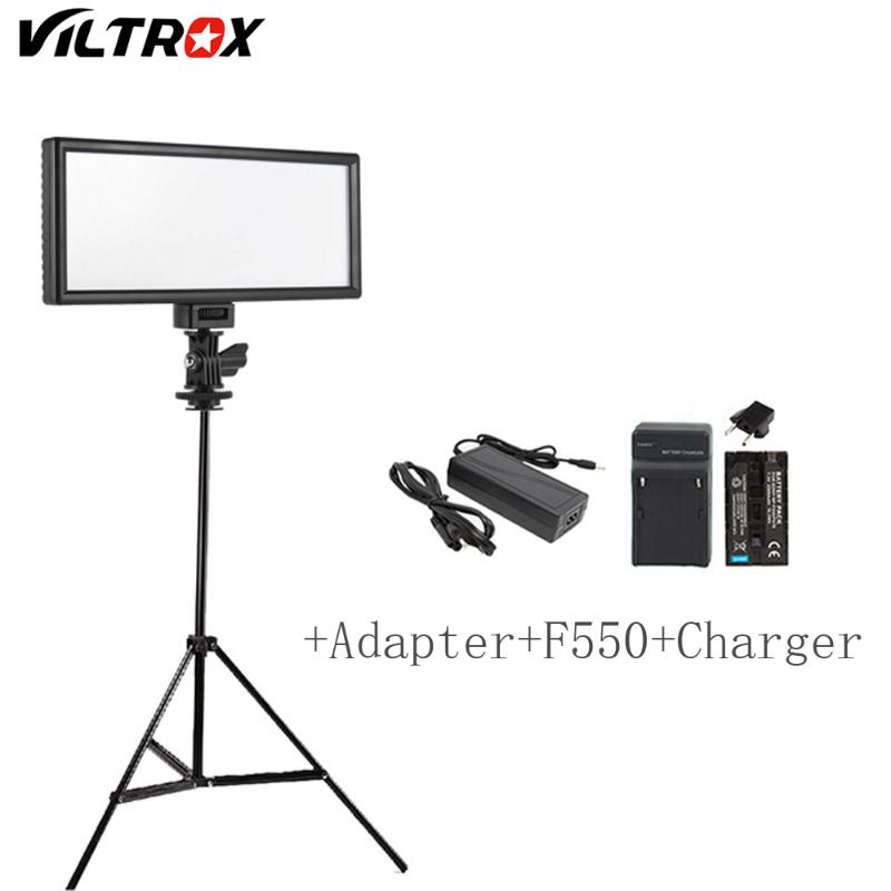 

Viltrox L132T 3300-5600K Mini LED Video Fill Light Panel+ AC Adapter + 1.5m Stand Lighting Kit for DSLR Camera DV Camcorder