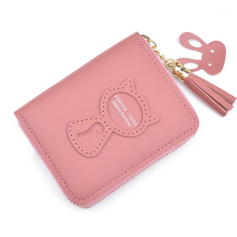 

Wallet Women 2020 New Women's Wallets Short Zipper Purse Cute Cat Femlae Mini Purse for Coins Portefeuille Femme1