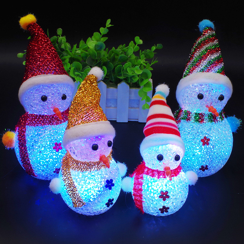 

Luminous Snowman Christmas Children's Toy Decoration Gift LED Particles Colorful Flash Christmas Creative Small Gift Christmas Decoration