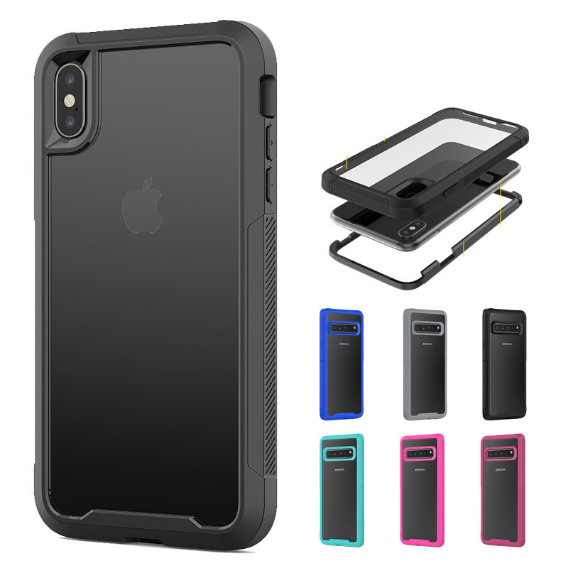 

Full Body Heavy Duty Defender Case For Iphone 11 pro 12 Pro Max For Samsung S20 Plus Ultra, Light blue