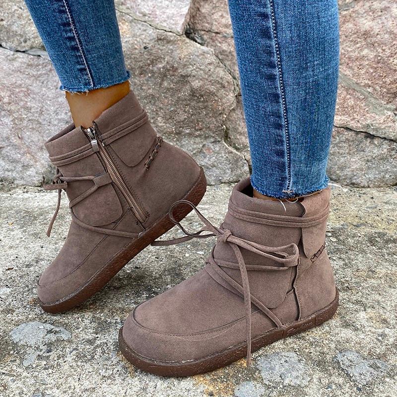 

New in 2020 Women Boots Winter Warm Snow Boots Women Botas Mujer Lace Up Fur Ankle Ladies Winter Shoes Black1, Black
