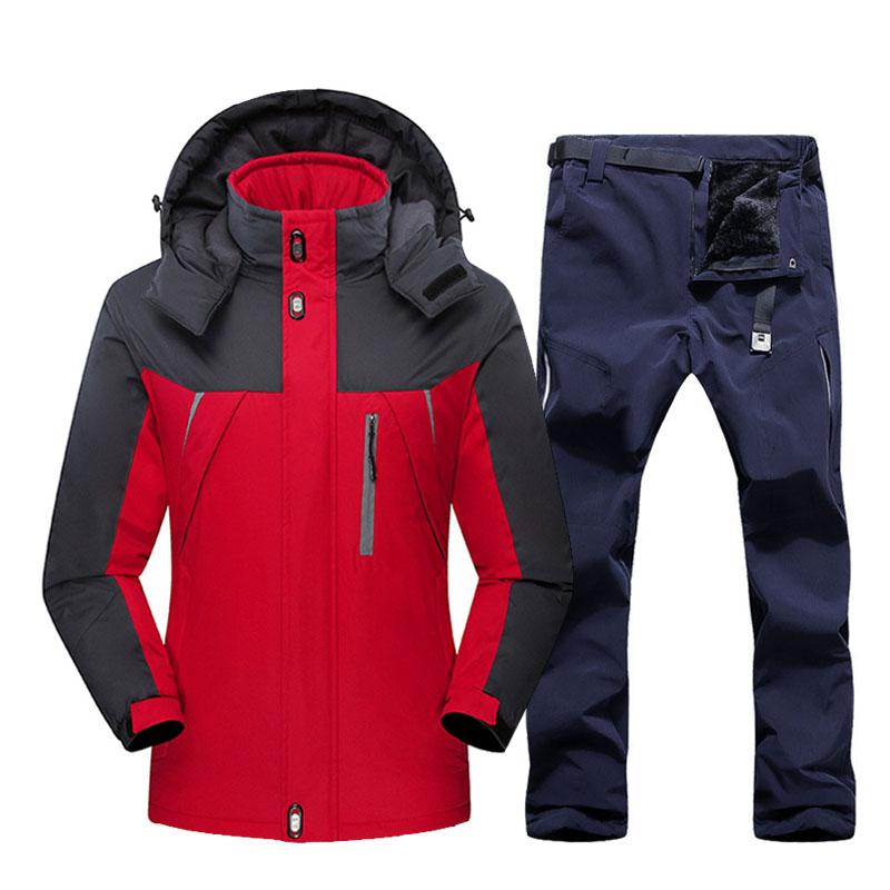 

Men's Ski Suit Windproof Waterproof Skiing Snowboarding Jackets And Pants Winter Outdoor Sports Ski Set Men Warm Fleece Jackets, Black pant