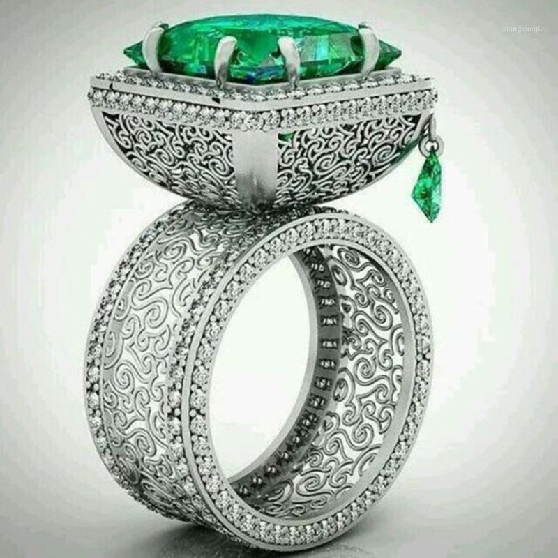 

Band Rings The Zircon Princess Ring Is A Double With An Exaggerated European And American R4988, Silver