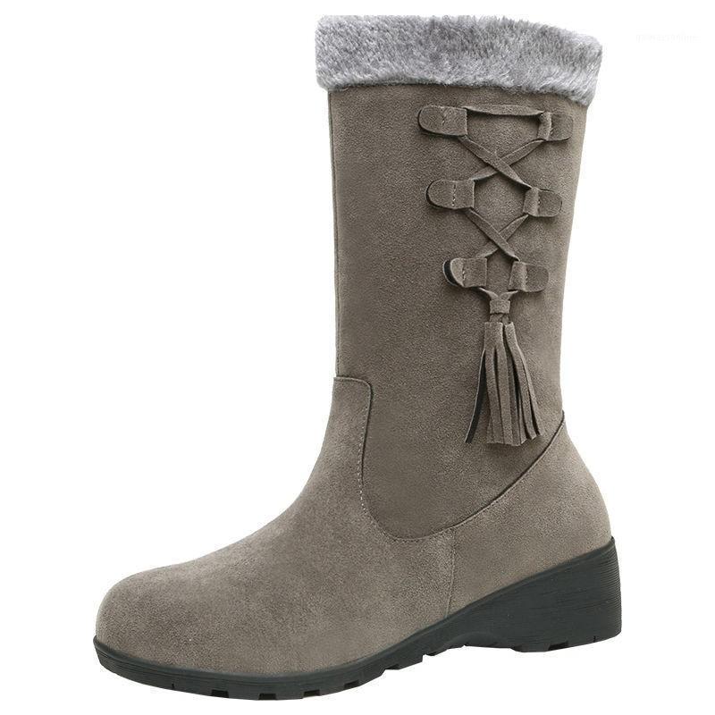 

Women's boots 2020 Black brown boots for women snow Winter Warm female Fashion Short plush Ankle Women's shoes1
