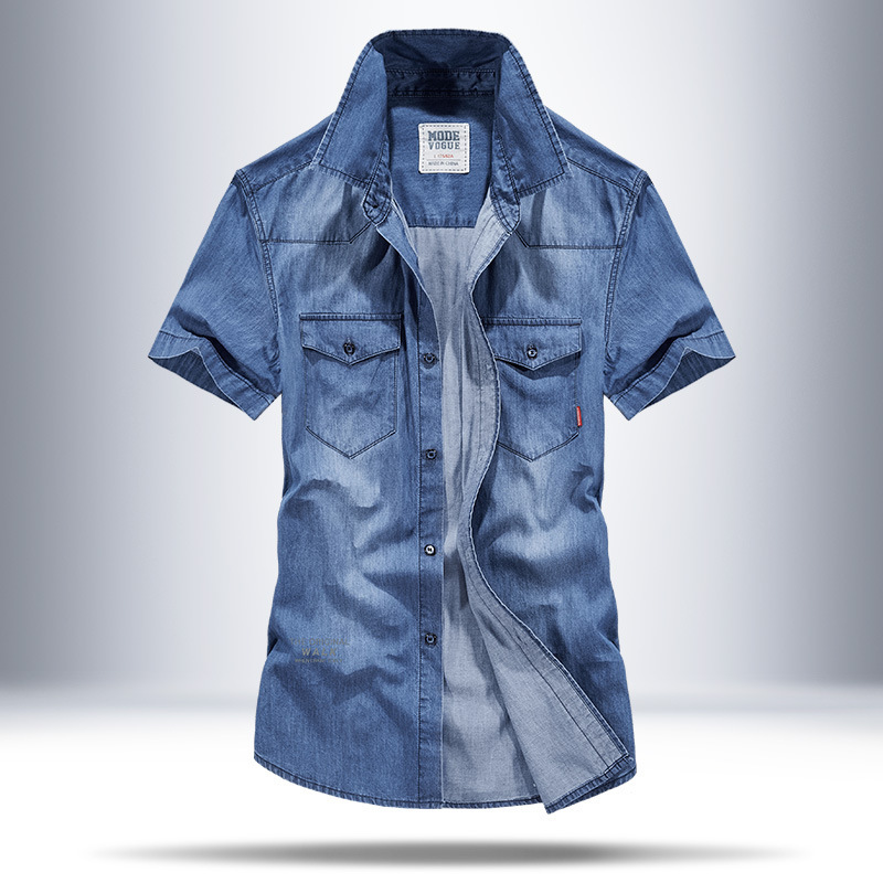 

2021 The New New Men's Short-sleeve Shirt Summer Youth in Casual Business Asq2, Blue