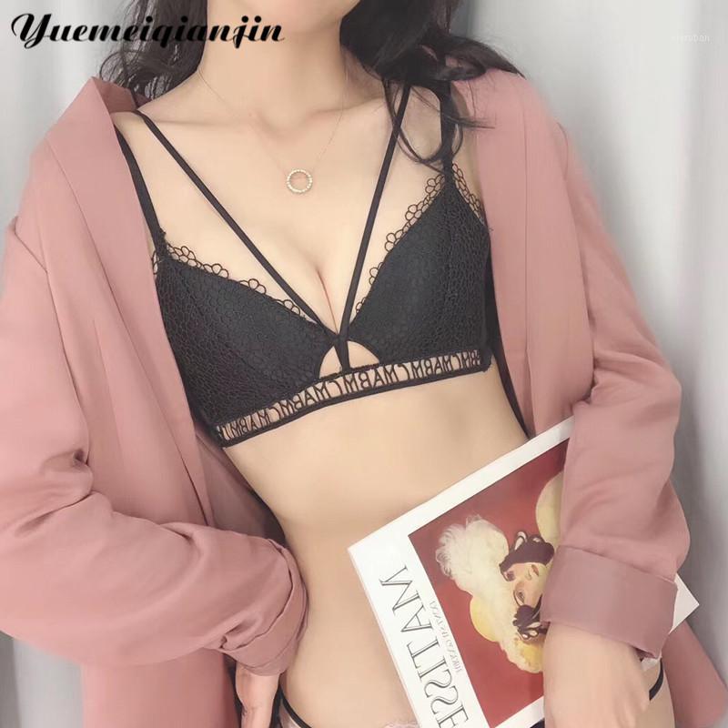 

Bras Women Thin French Style Bralette Lace Wireless Grid Design Lingerie Soft Bra Seamless Underwear Deep V Lingerie1, Black