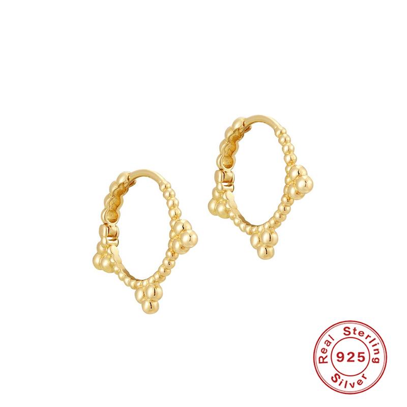 

CANNER Simple Fashion Gold Color 925 Sterling Silver Hoop Earrings For Women Piercing Earring Earings Jewelry Gift Pendientes