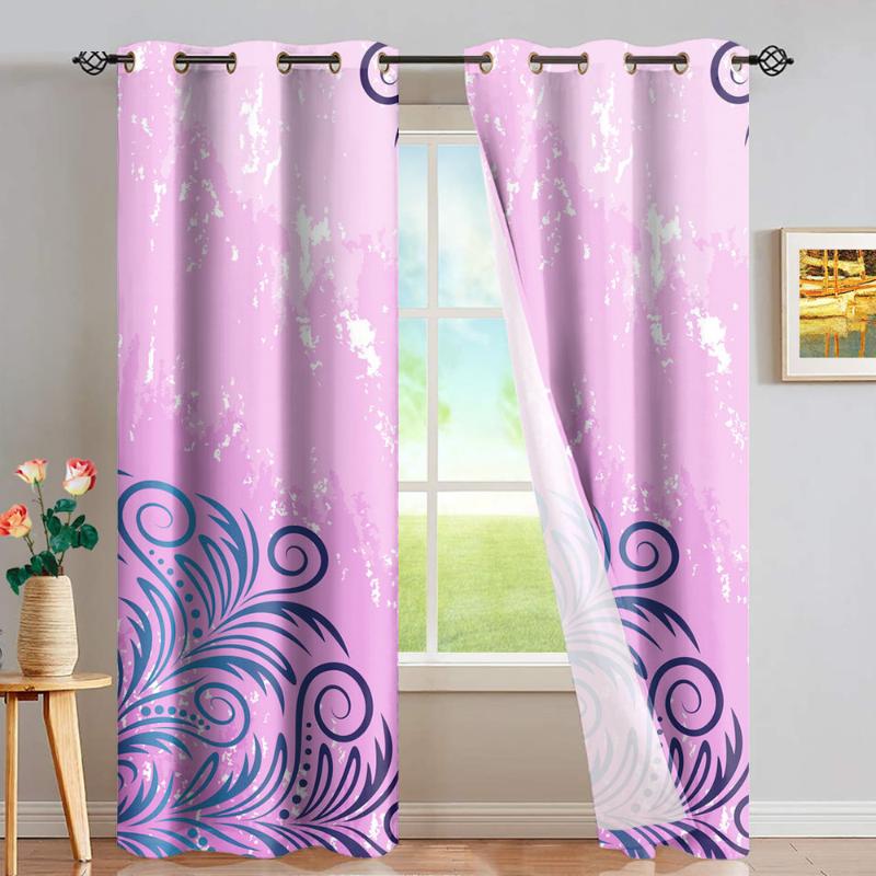

DARMIAN Gradient Purple Tribe Design Home Decor Drapes Panel Set Easy to Install Washable Personalized Full Shading Curtains, Cutsom-d30