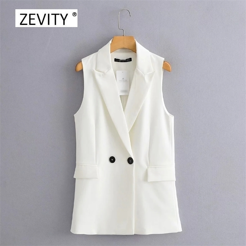 

New Women simply sleeveless double breasted vest jacket office ladies wear casual suit waistCoat pockets outwear tops CT514 201028, As pic ct514yg