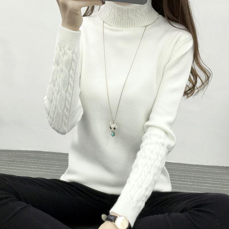

winter women sweater Turtleneck Fashion Autumn Cashmere Kint Sweater Solid Slim Sexy Pullovers Coat Female Blouse Knit, Black