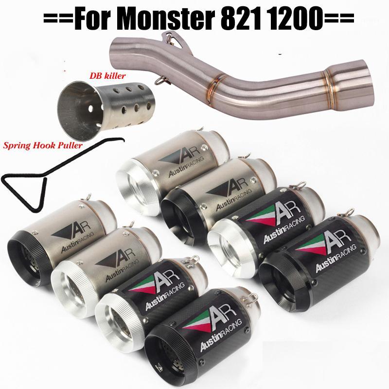 

2020-2020 for 821 800 Motorcycle Exhaust Pipe 49mm Middle Pipe Slip On 51mm Muffler with DB Killer Escape1