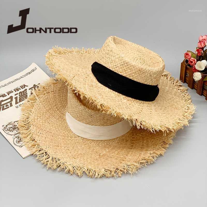 

New style ladies oversized hat big brim hat 20cm raffia sun wide brim beach lady soft straw cap wholesale Dropshipping1