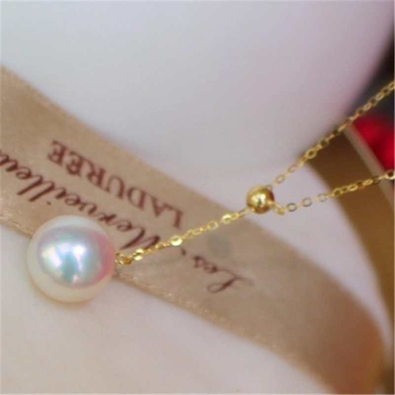 

2020 Hot 18K Gold Necklace Match Natural Akoya Sea Pearl Pendant women's Clavicle Chain Luxury Jewelry Banquet Necklace Best Gift