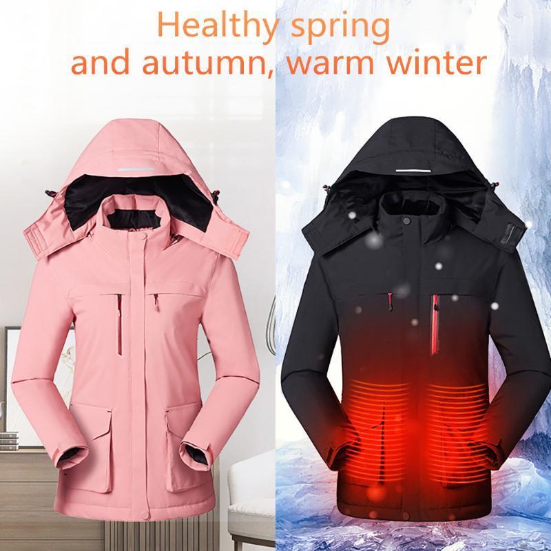 

Outdoor 3 Areas Heated Vest Jacket USB Women' Winter Electrically Heated Sleeveless Coat Sports Ski Waistcoat Hiking Jackets1