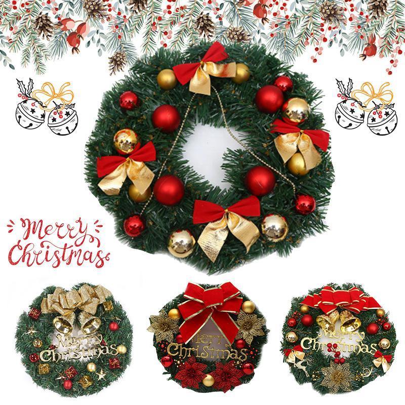 

Christmas Wreath Window Front Door Decoration Wall Hanging Artificial Pine Garland for Christmas Decoration Props Hogard1
