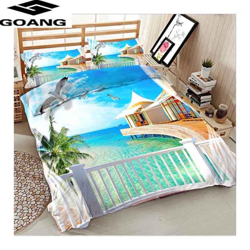 

GOANG fashion hotel bedding set  double king queen duvet cover set and pillowcases Beach bedding Holiday Promotional gifts1, White