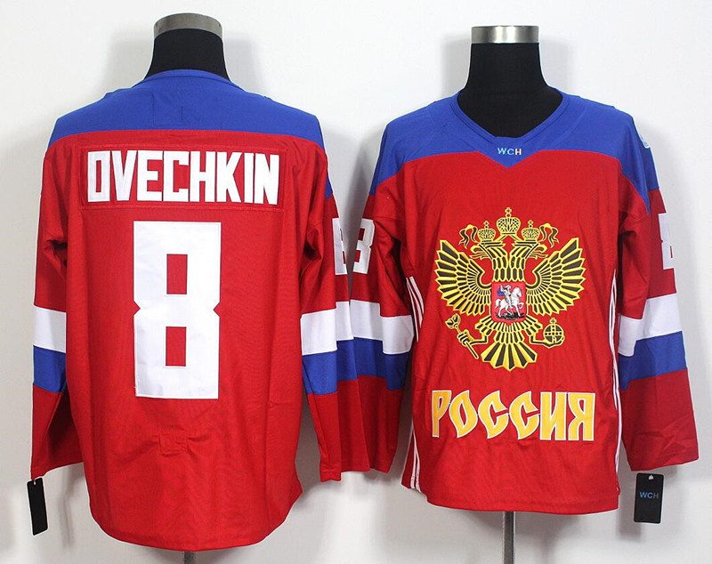 

2016 World Cup Ice Hockey Jerseys Russia Alex Ovechkin Jersey Red 72 Artemi Panarin 13 Pavel Datsyuk 71 Evgeni Malkin 91 Vladimir Tarasenko, As shown in illustration