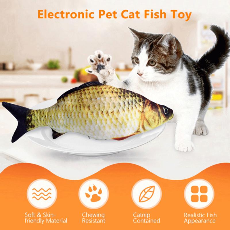 

Electric Cat Wagging Fish Pet Cat Toys Simulation Fish Kitten Chewing Playing Toys Catnip Stuffed Interactive Toy Pet Supply