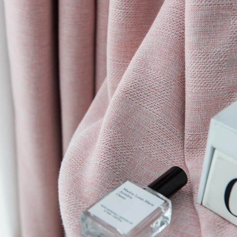 

Light Luxury Pink Cotton and Linen Blackout Curtains for Living Room Thick Modern Minimalist Nordic Window Curtain for Bedroom1, Tulle